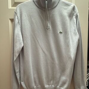 Vintage Lacoste Men's light blue quarter 1/4 -Zip Sweater